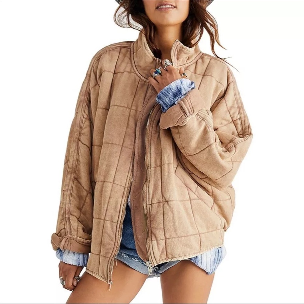 Free People Dolman Quilted Knit Jacket XSmall Womens Coat